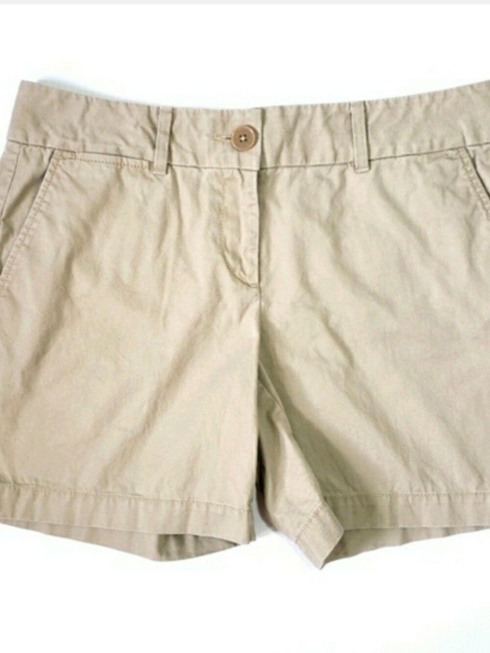 Womens Loft Tan Chino Shorts Cotton Shorts